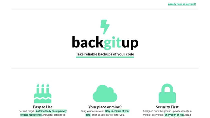 Back Git Up Landing Page