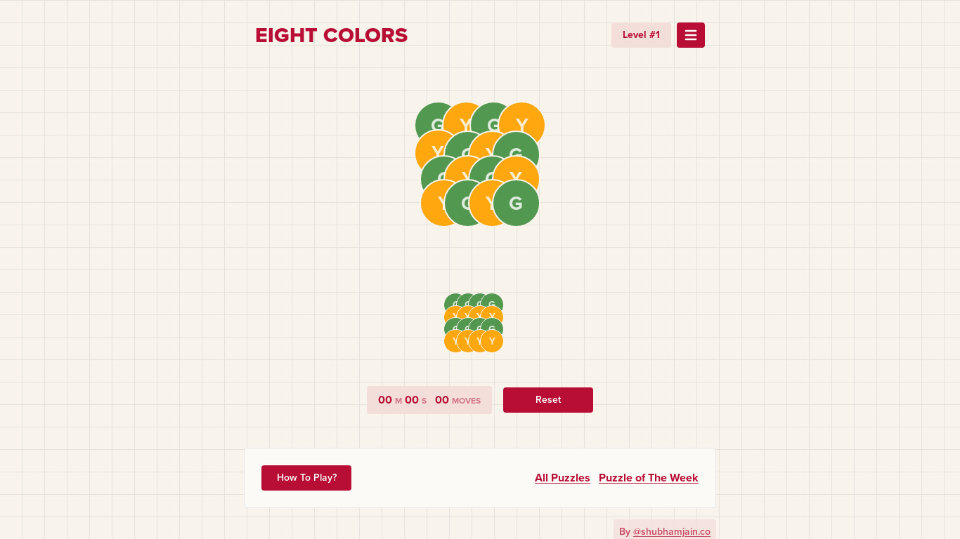 Eight Colors Landing page