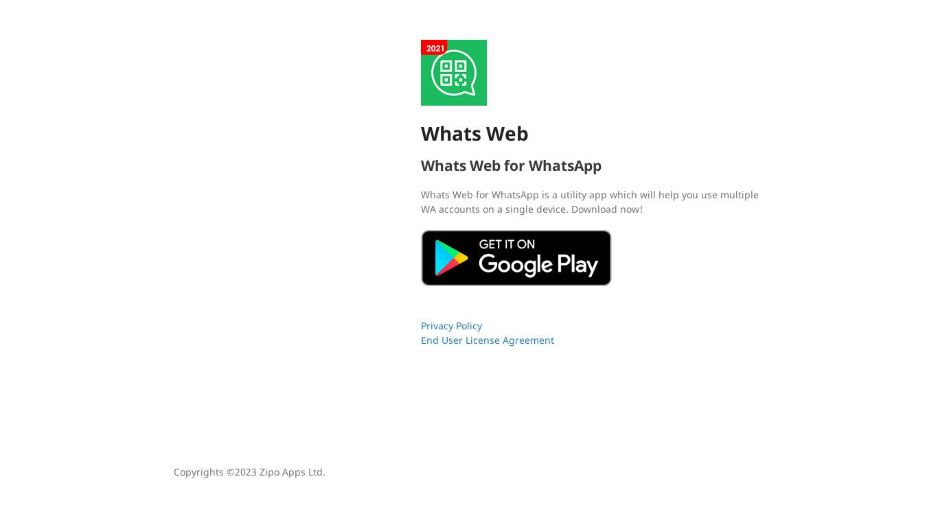 Whats Web for WhatsApp Landing page