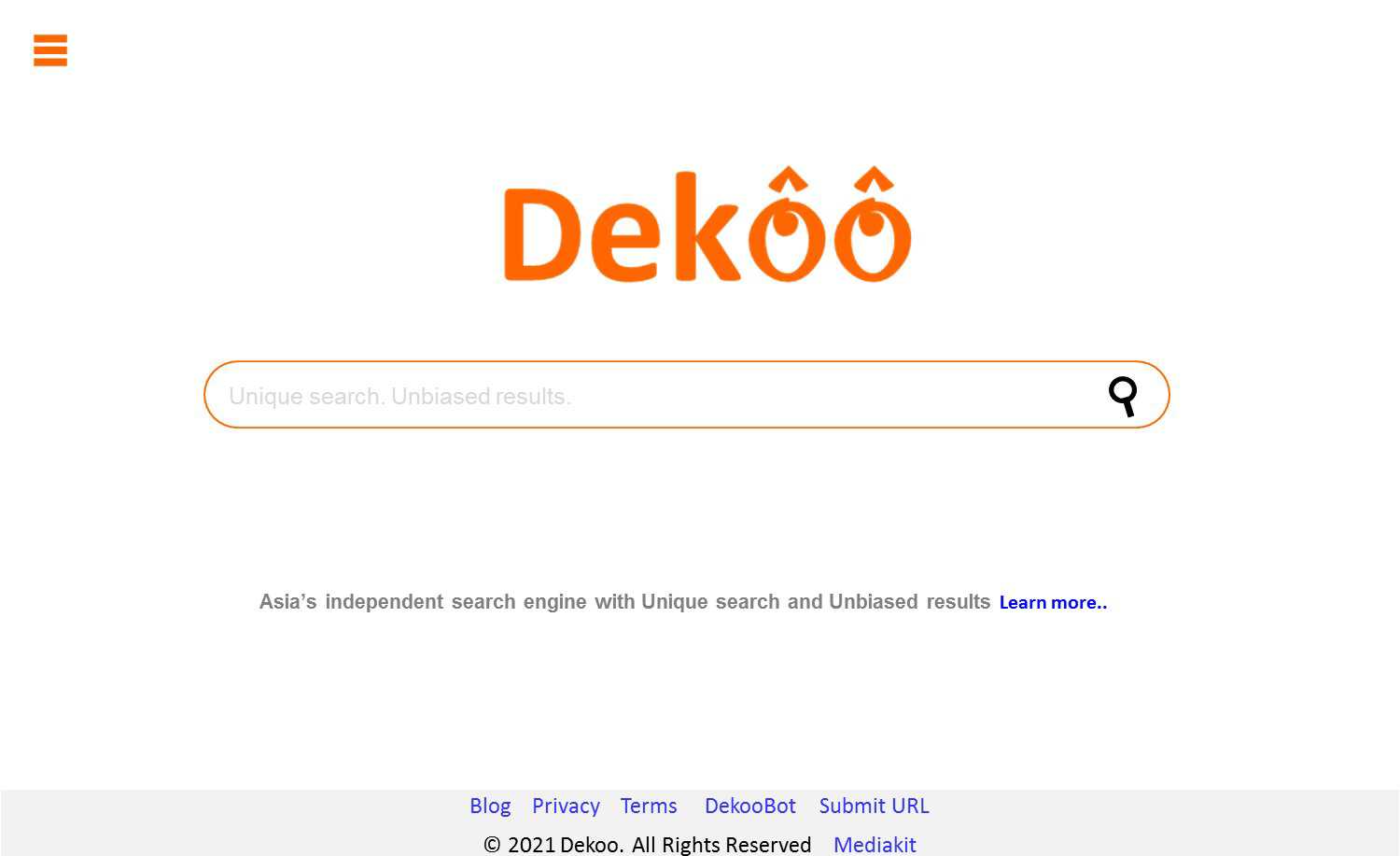 Dekoo Landing page
