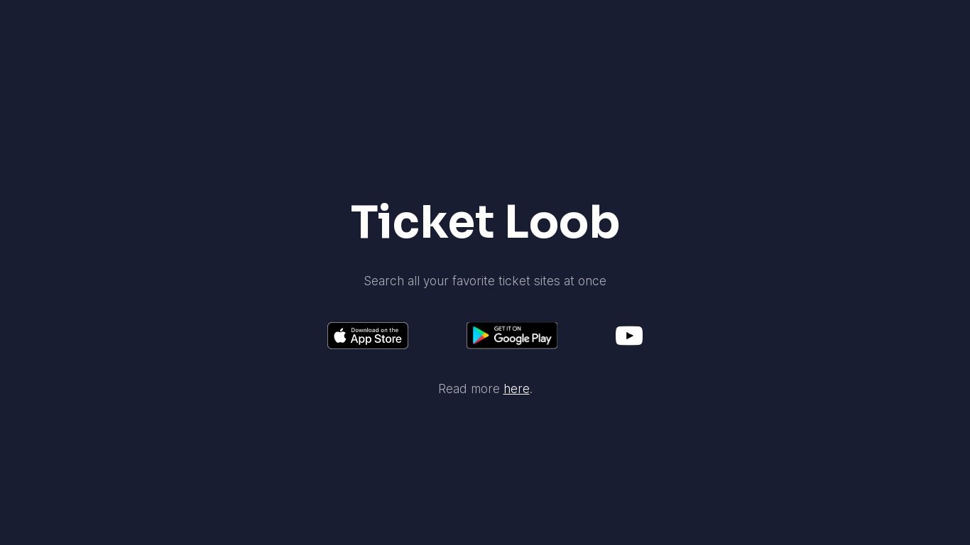 Ticket Loob Landing page