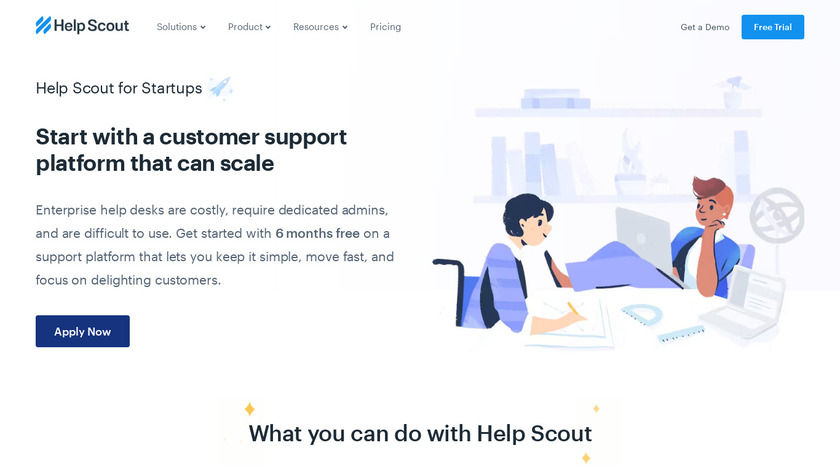 Help Scout for Startups Landing Page