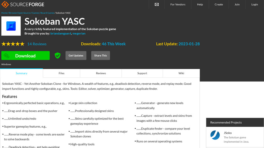 Sokoban YASC Landing Page