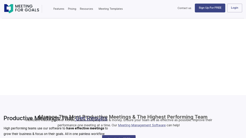 MeetingForGoals Landing Page