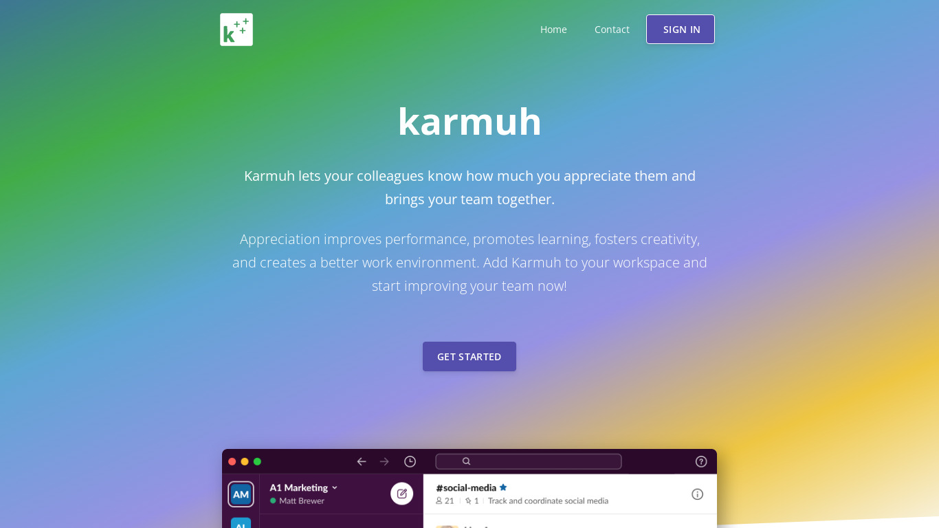Karmuh Landing page