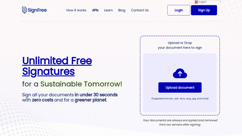 SignFree Landing Page