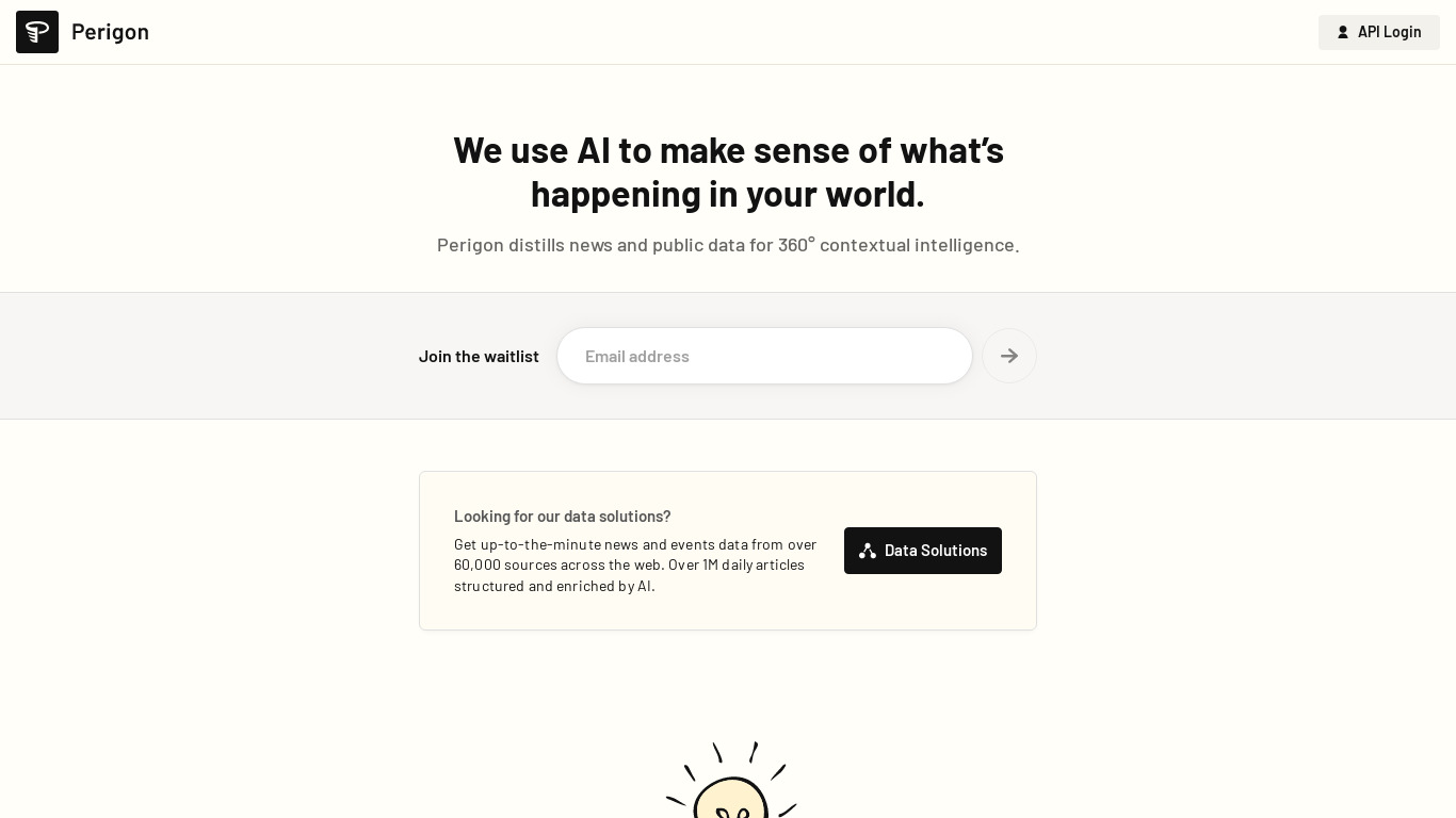 Perigon Landing page