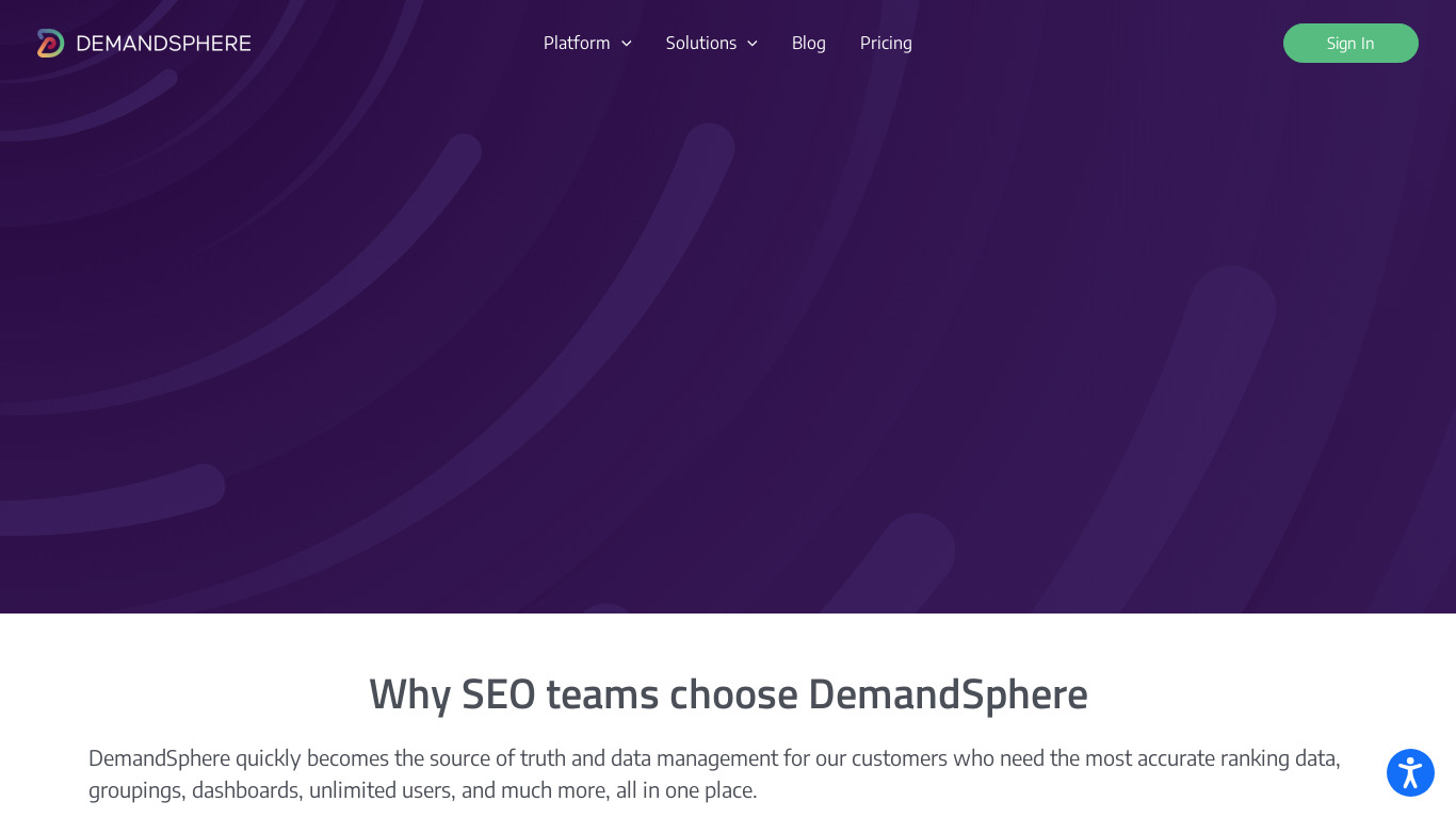 DemandSphere Landing page