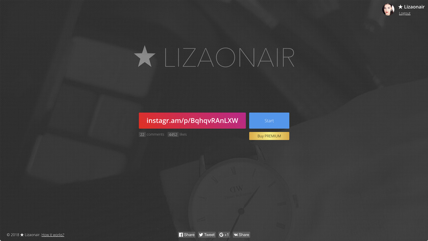 Lizaonair Giveaway Randomizer Landing Page