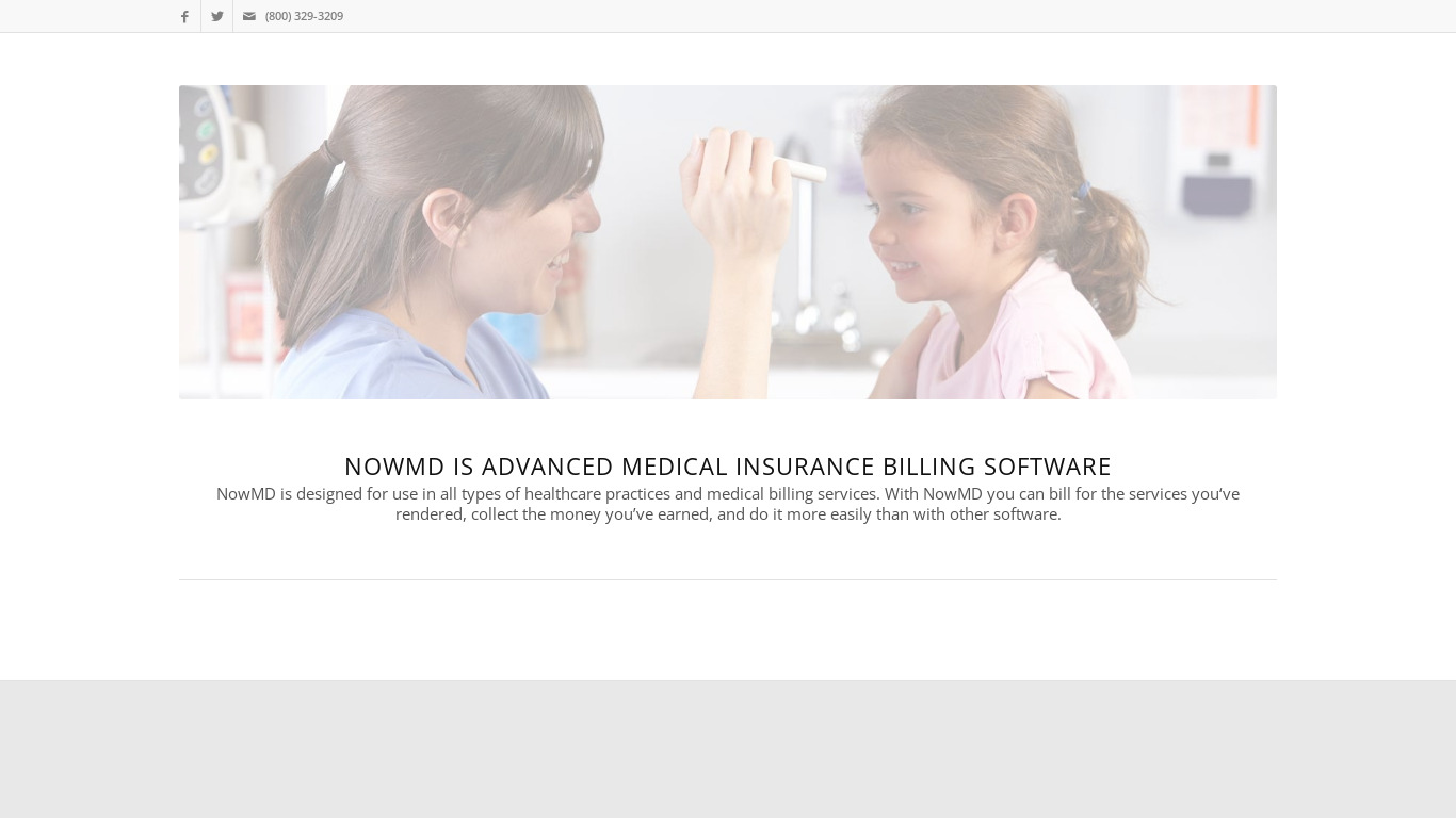 NowMD Medical Billing Landing page