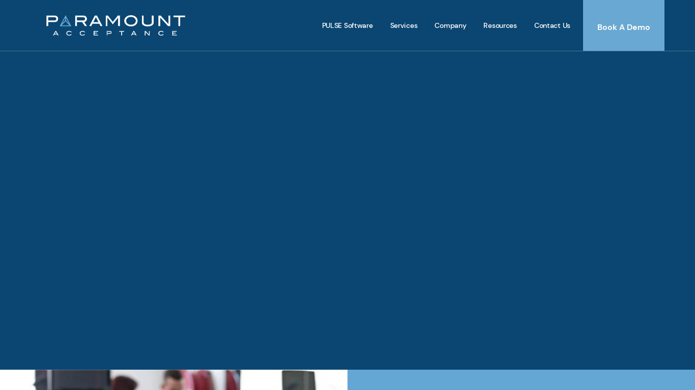 Paramount Acceptance Landing page