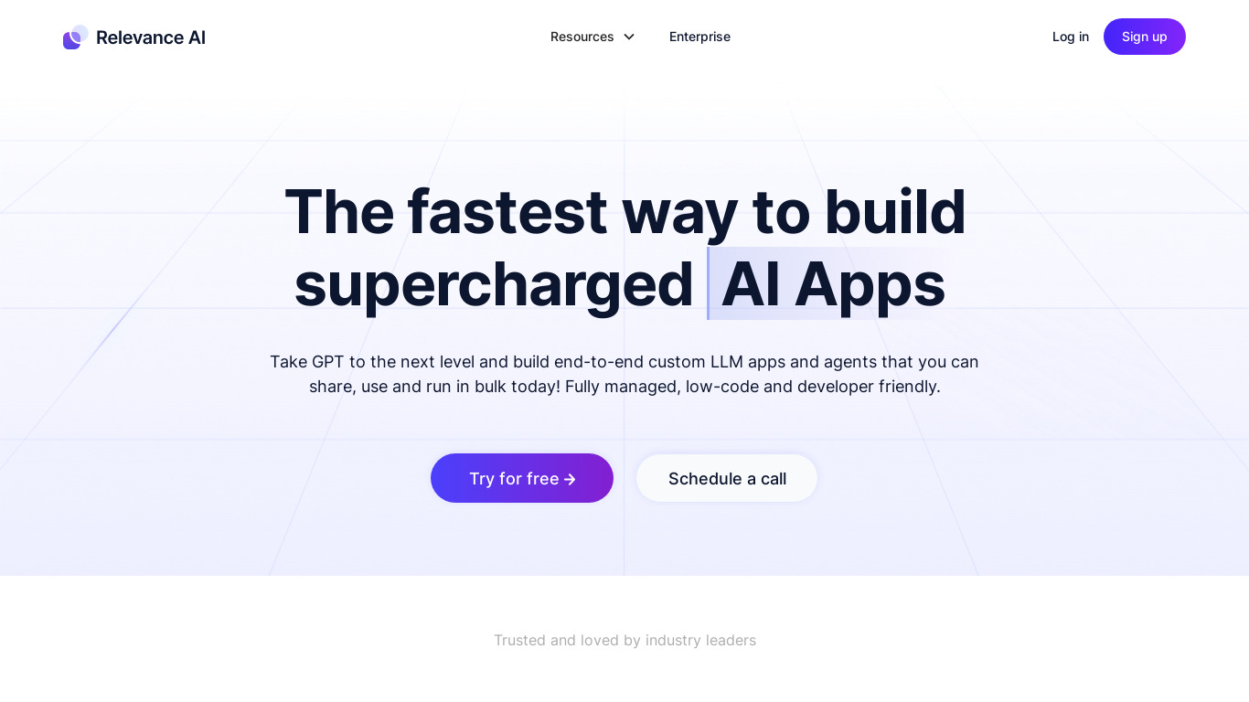 Relevance AI Landing page