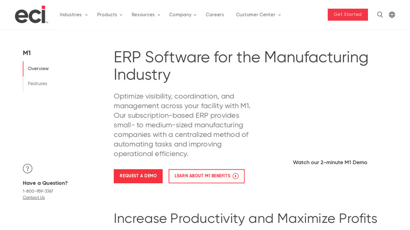 M1 ERP Landing Page