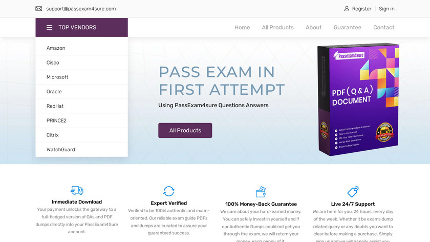 Passexam4sure Landing Page