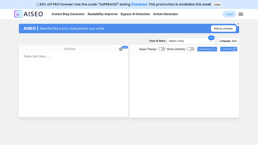 Intelligent paraphraser Landing Page