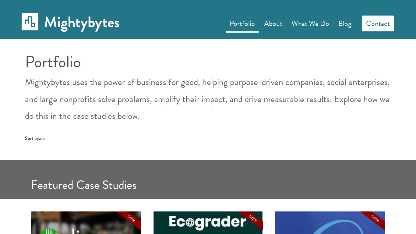 MightyBytes Landing page