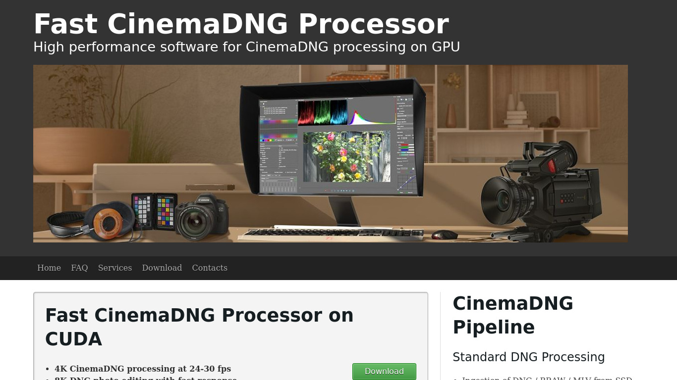 Fast CinemaDNG Processor Landing page