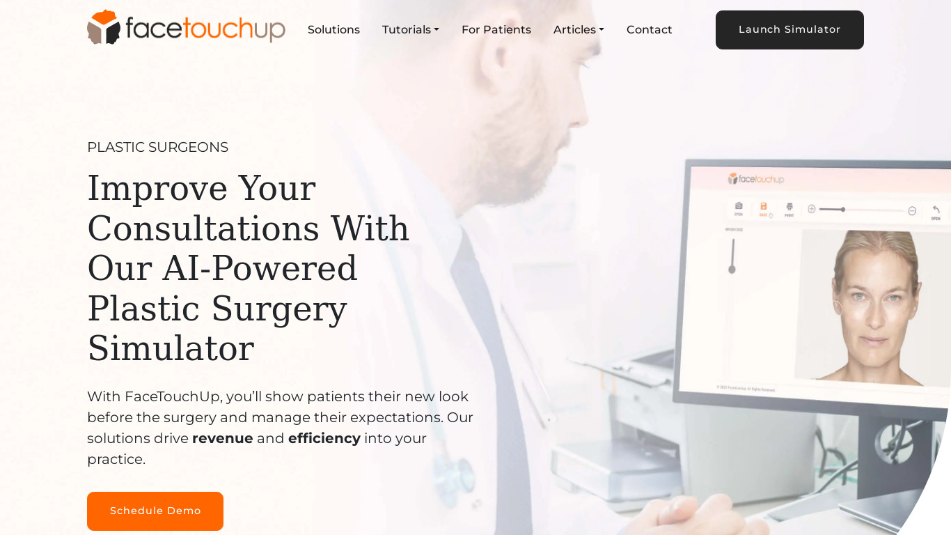 FaceTouchUp Landing page