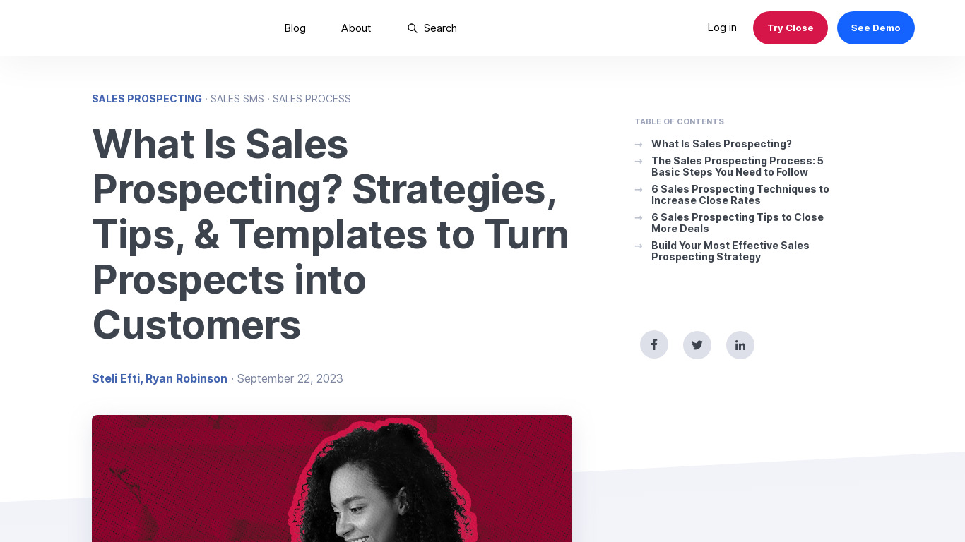 Prospecting & Lead Management Academy Landing page