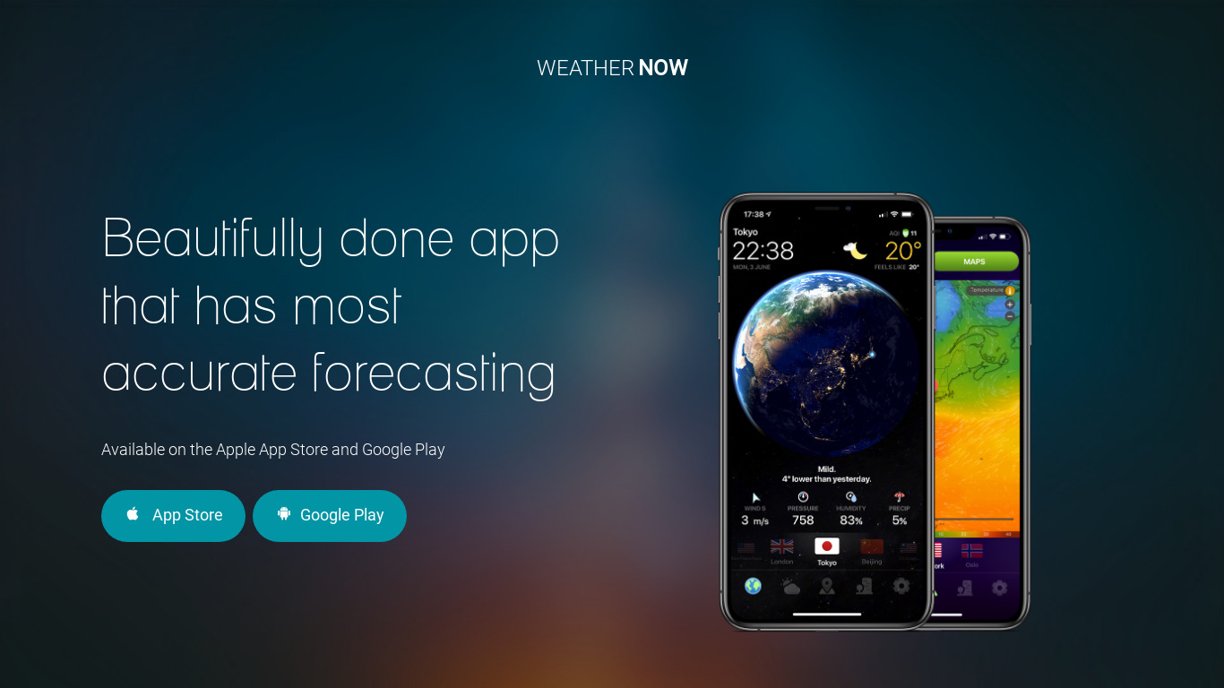 Weather Now Landing page
