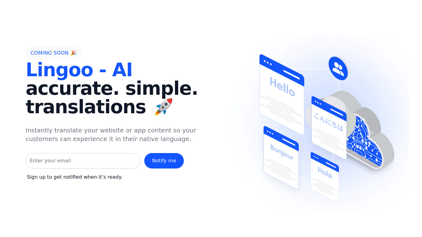 Lingoo Landing page