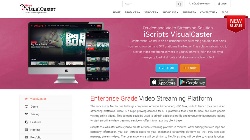 iScripts VisualCaster Landing Page