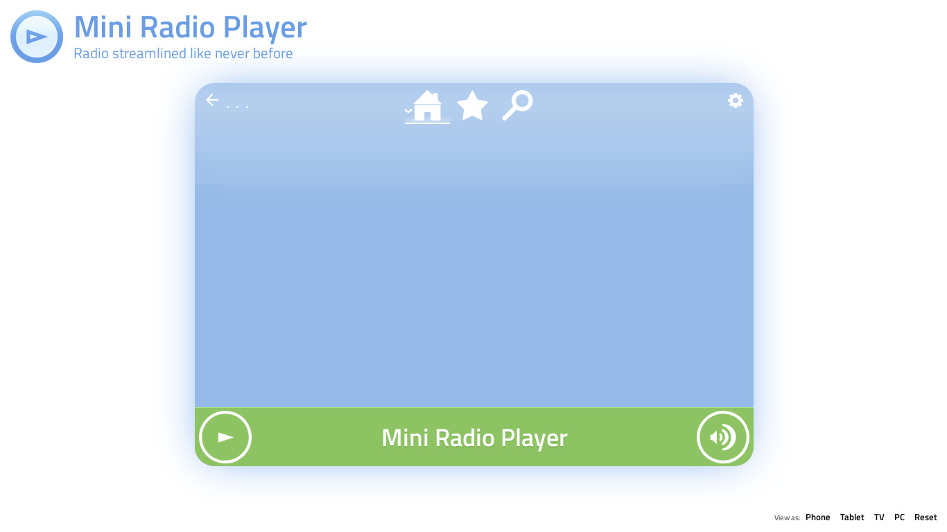 Mini Radio Player Landing page