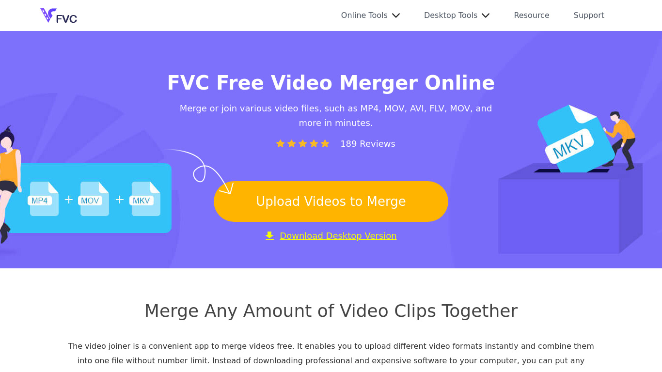 FVC Free Video Merger Landing page