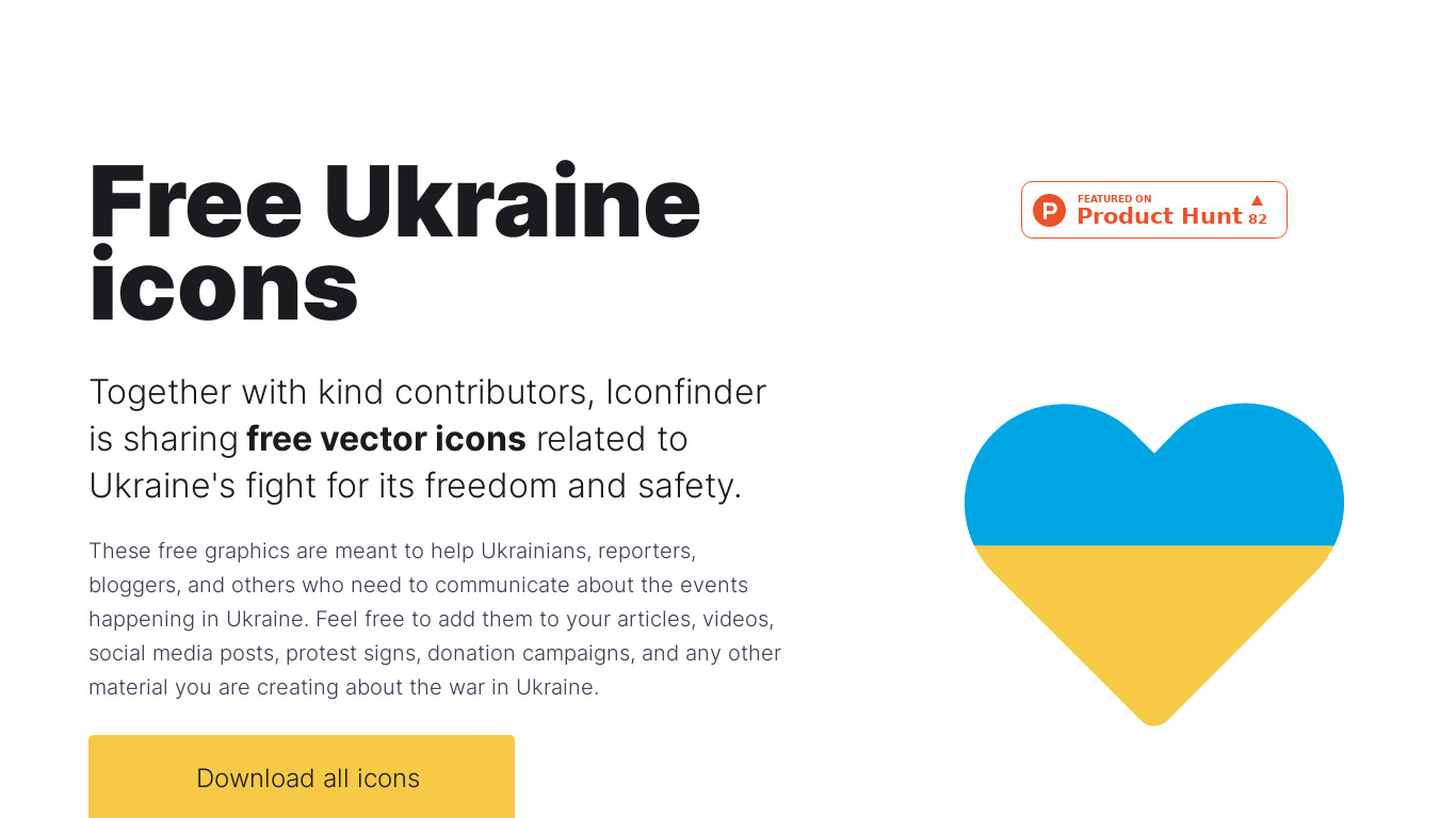 Free Ukraine Icons Landing page
