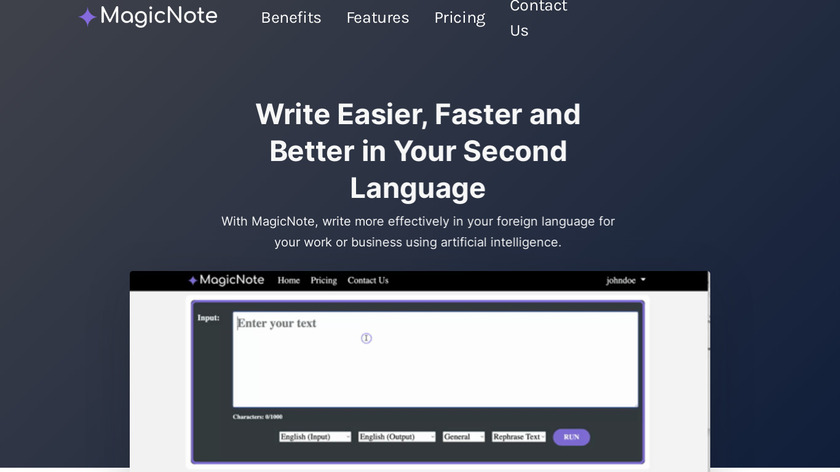 MagicNote Landing Page