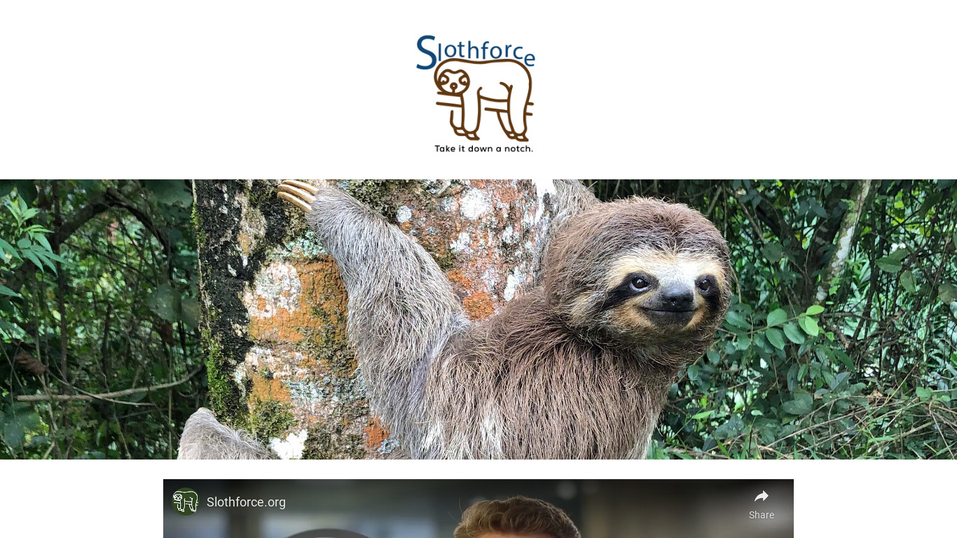Slothforce.org.org Landing page