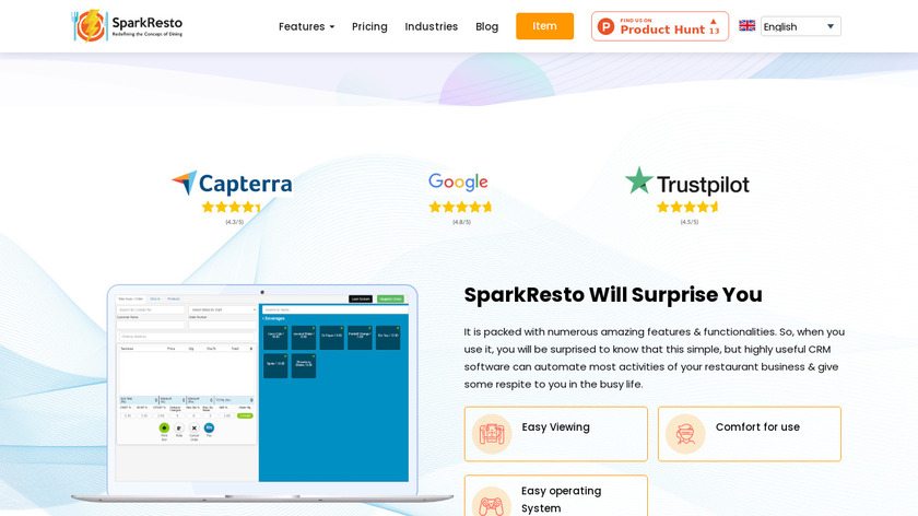 SparkResto Landing Page