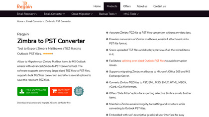 Regain Zimbra to PST Converter image