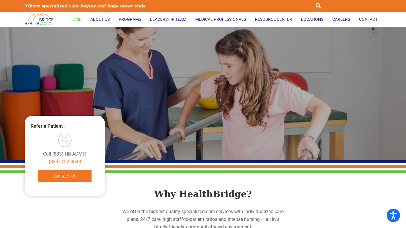Health bridge Landing page