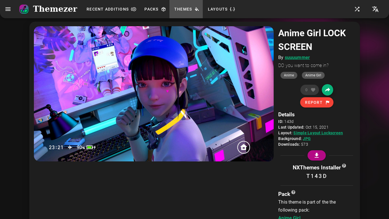Anime Girls Lock Screen Landing page