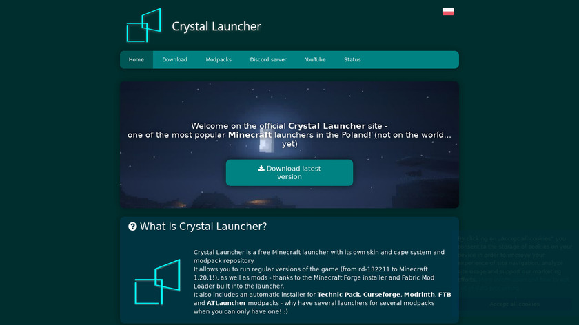 Crystal Launcher Landing Page