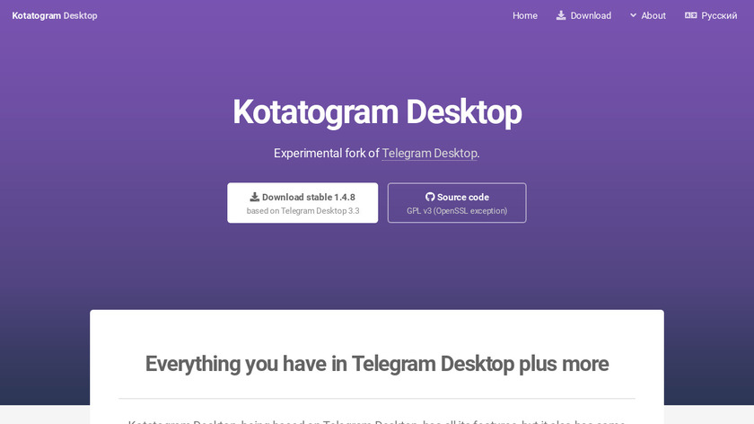 Kotatogram Desktop Landing Page