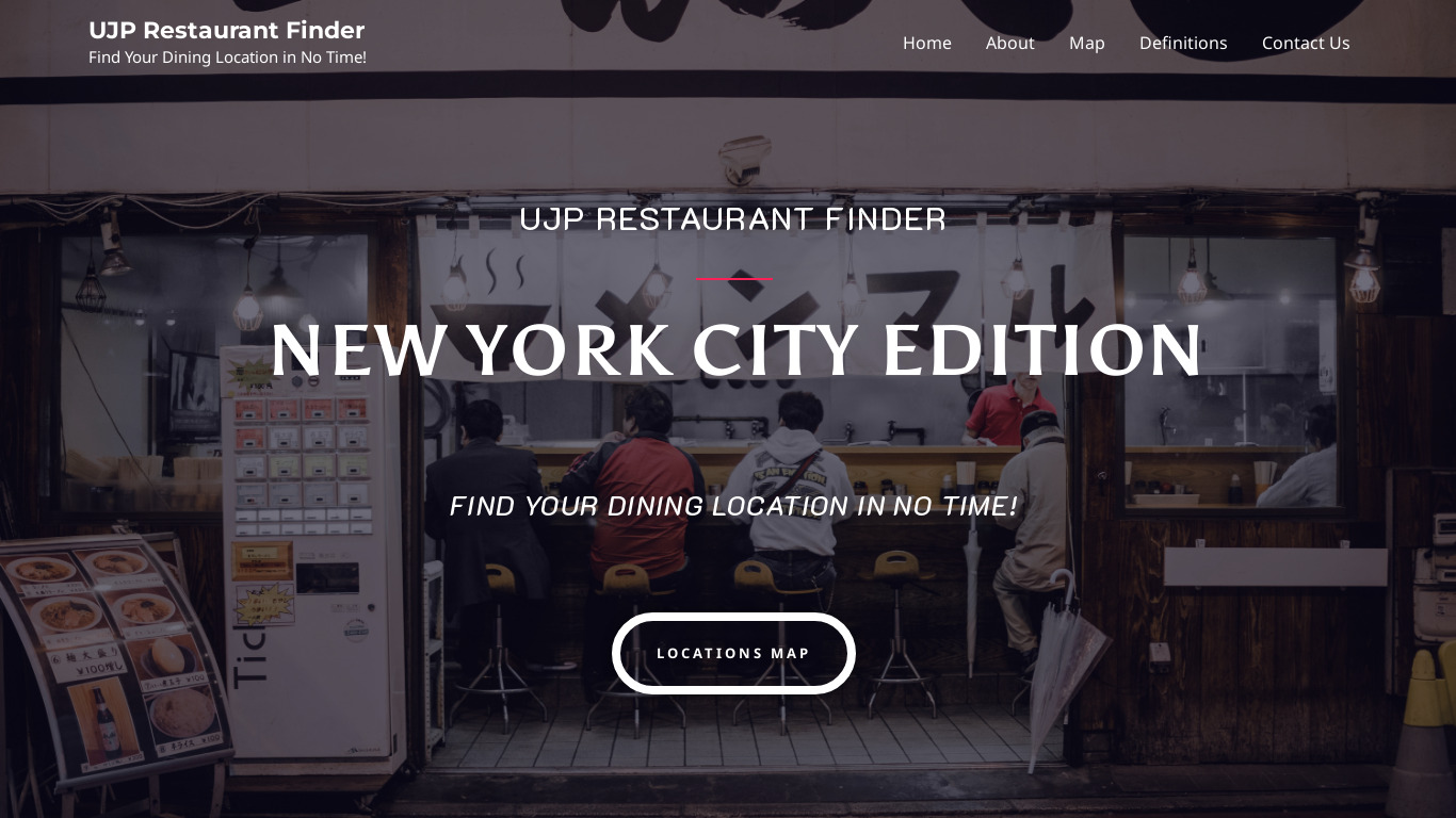 Restaurant Finder Landing page