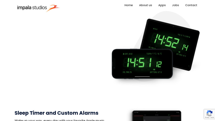 ImpalaStudios Alarm Clock HD Landing Page