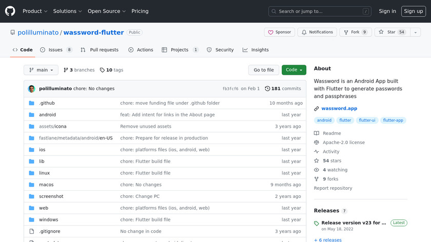 Wassword - Wonderful Password Generator Landing Page