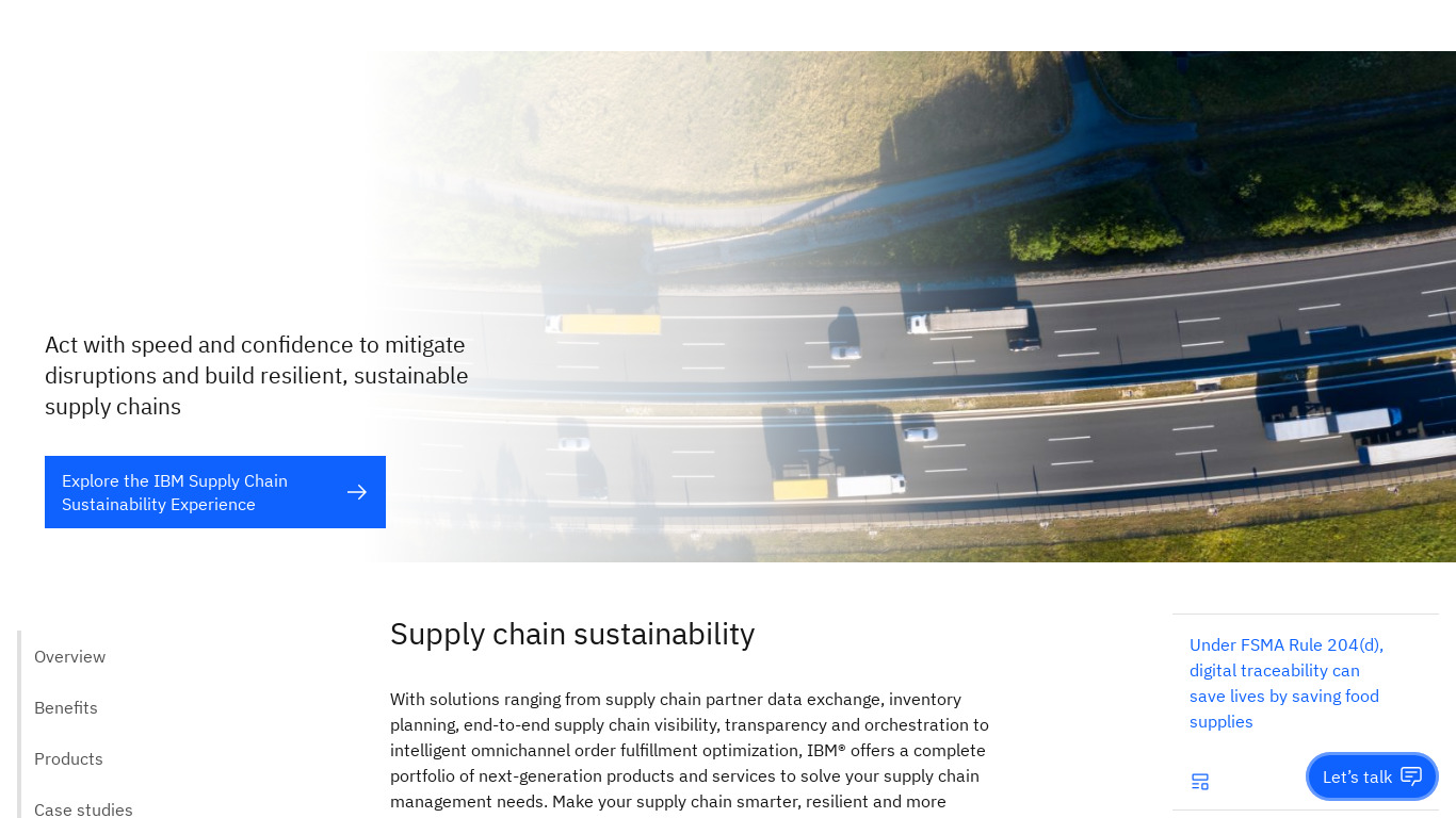 Watson Supply Chain Landing page