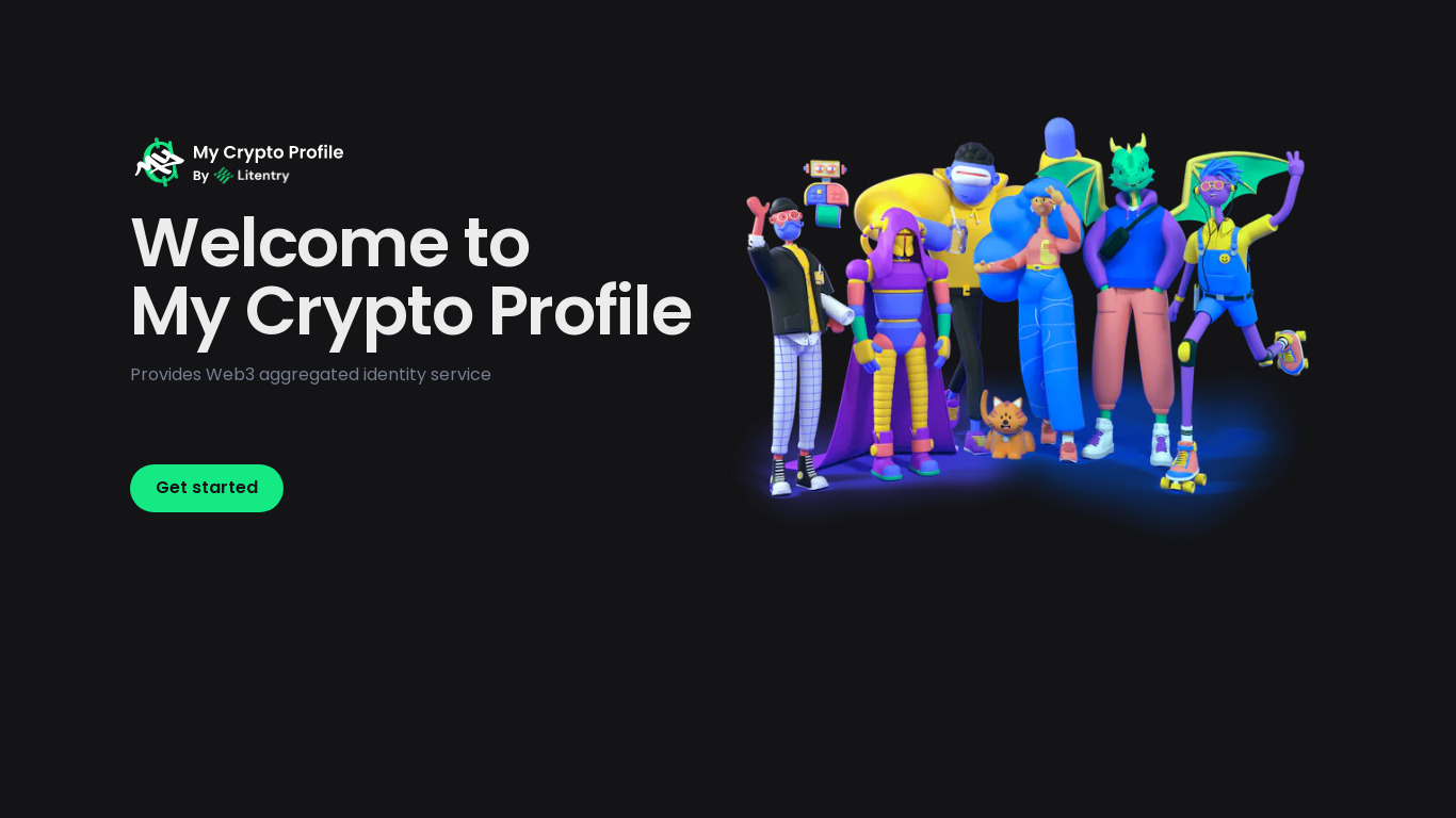 My Crypto Profile Landing page