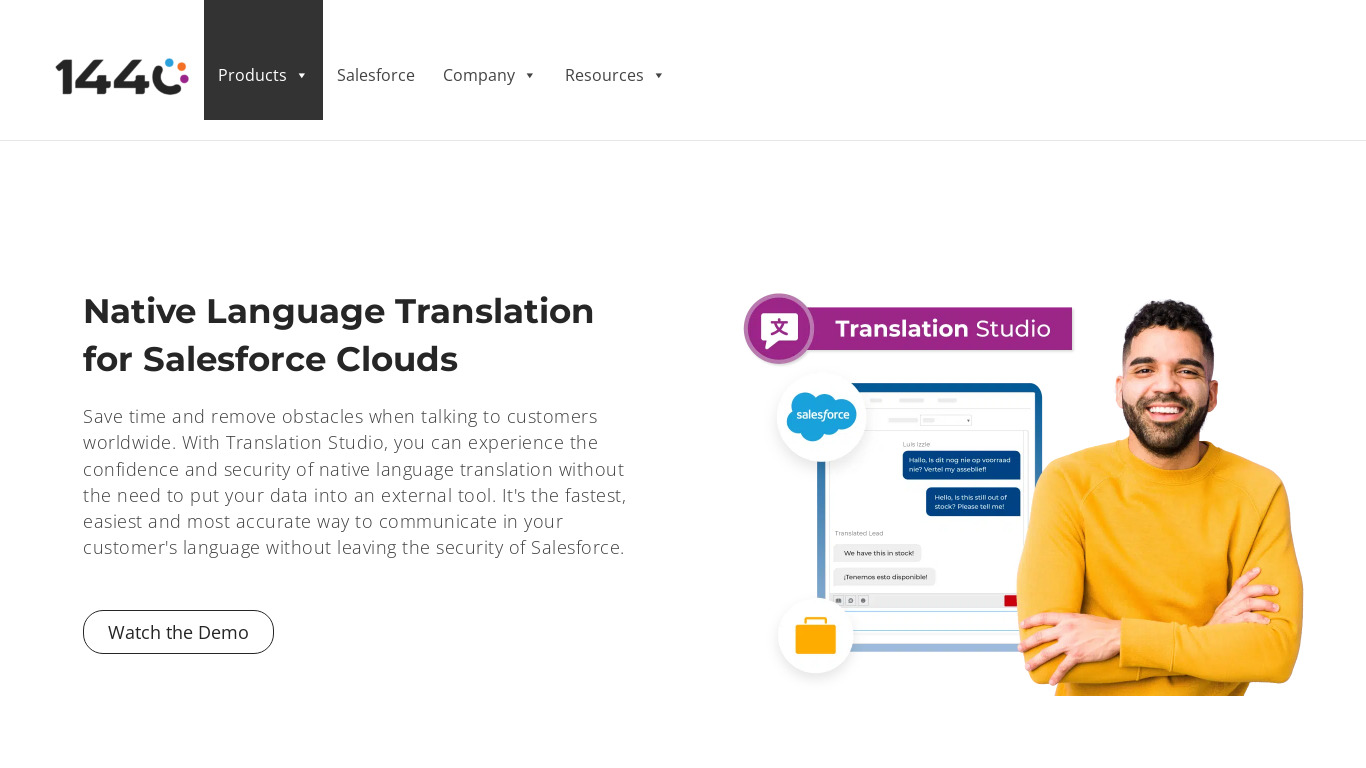 Translation Studio Landing page