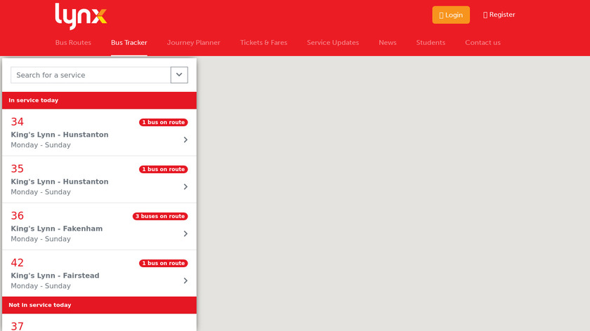 LYNX Bus Tracker Landing Page