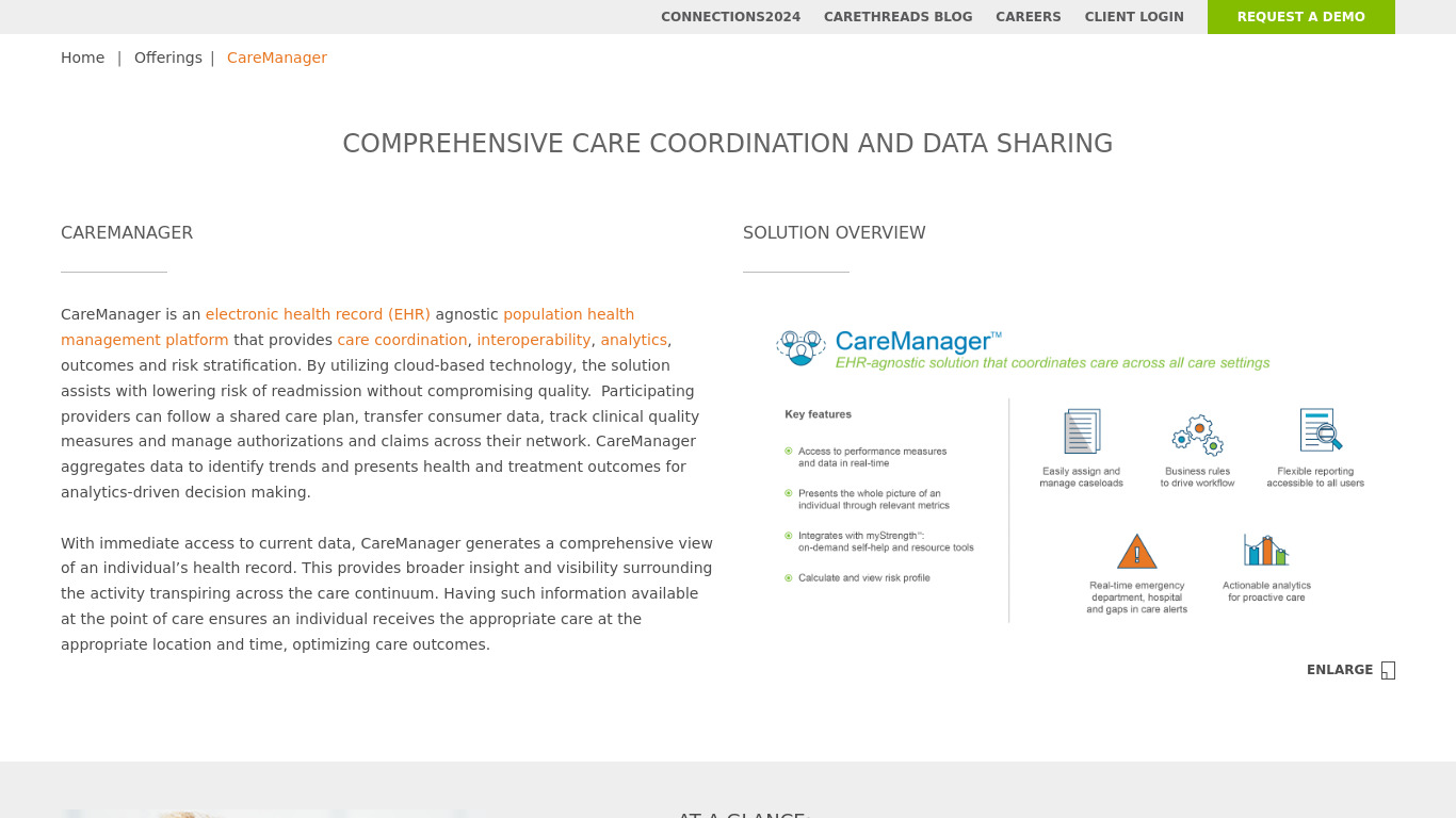 CareManager Landing page
