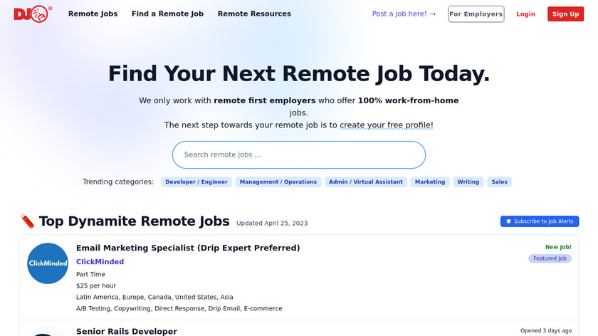 Dynamite Jobs Landing Page