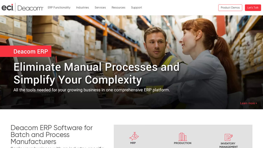 DEACOM ERP Landing Page