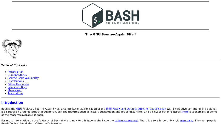 Bash (Bourne-Again SHell) Landing Page