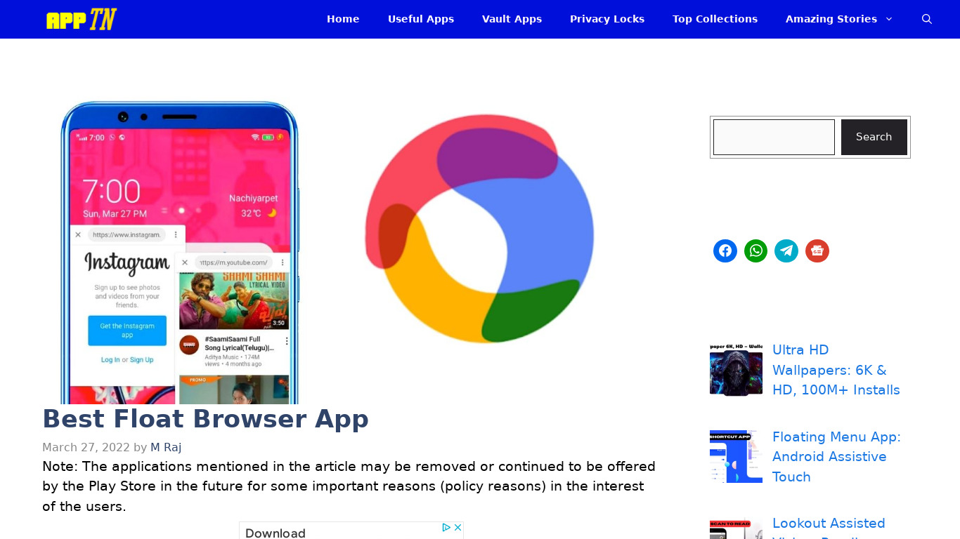 Float Browser Landing page