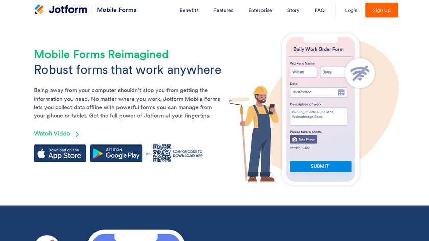 Jotform Mobile Forms Landing Page